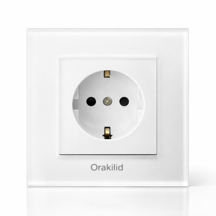 پریز برق ارت‌دار دردار ونوس SS سفید